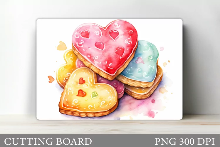 Cookies Cutting Board. Cookies Hearts Kitchen Cutting Board