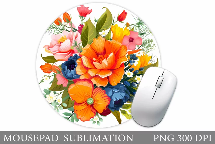 Flowers Mouse Pad Design. Floral Mouse Pad Sublimation