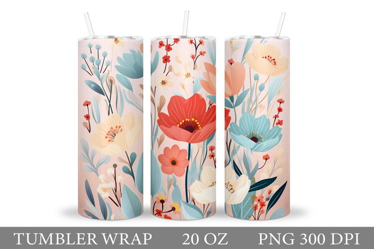 Flowers Tumbler Design. Flowers Tumbler Wrap Sublimation