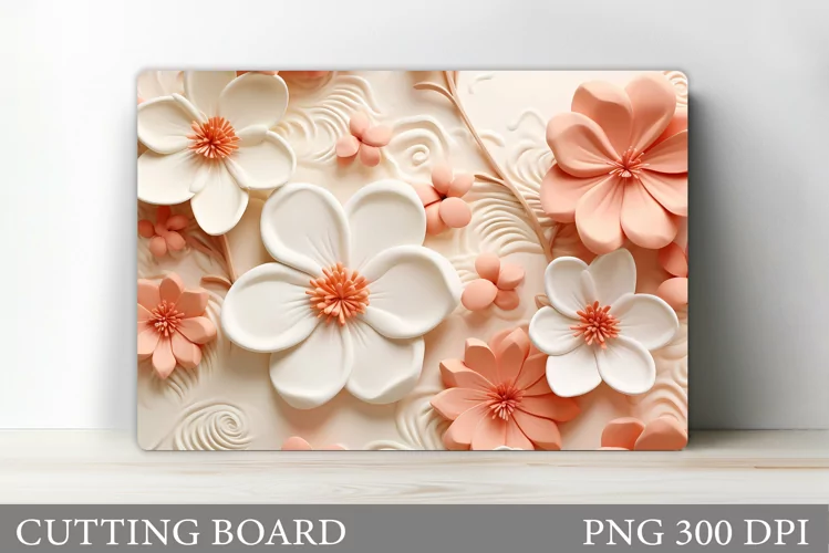 3D Flowers Cutting Board. Summer Cutting Board Sublimation