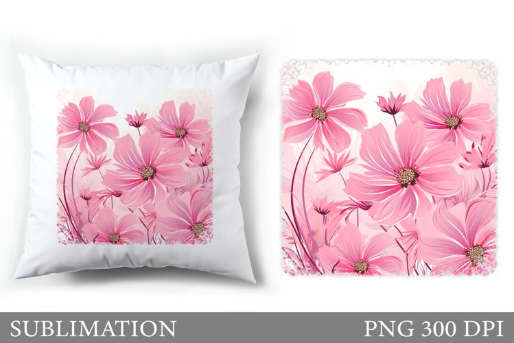 Flowers Pillow Sublimation. Floral Sublimation example image 1