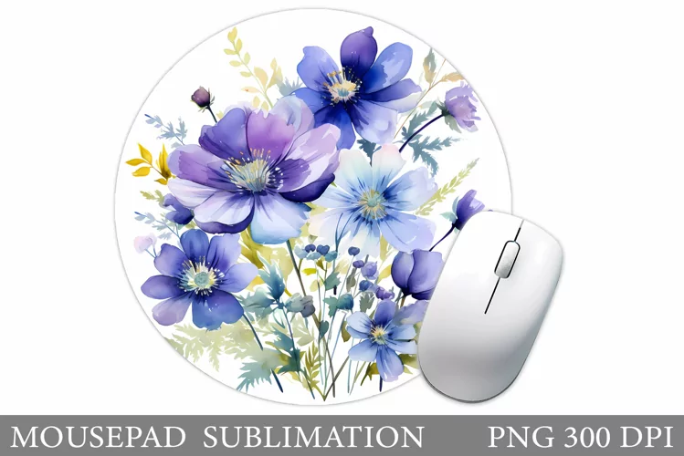 Wildflowers Mouse Pad Design. Flowers Mouse Pad Sublimation