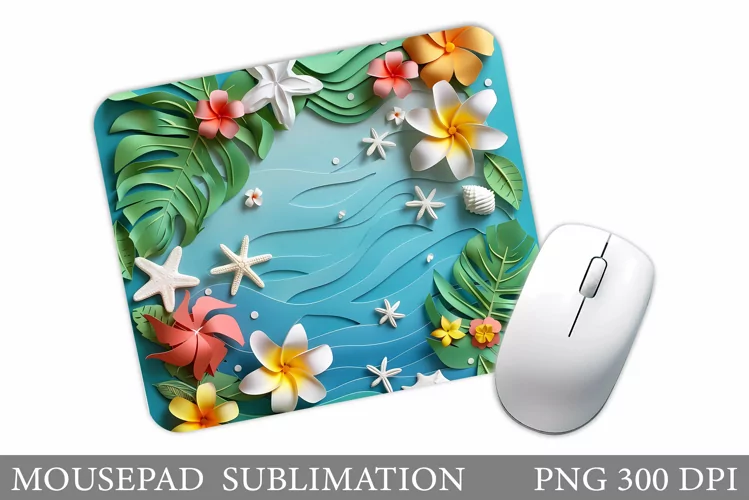 Tropical Mouse Pad Sublimation. Tropical Leaves Mouse Pad