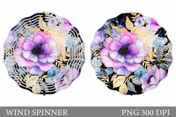 Flowers Wind Spinner Design. Flowers Spinner Sublimation