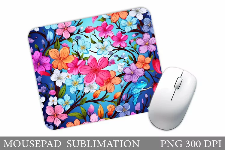 Flowers Mouse Pad Sublimation. Flowers Mouse Pad Design