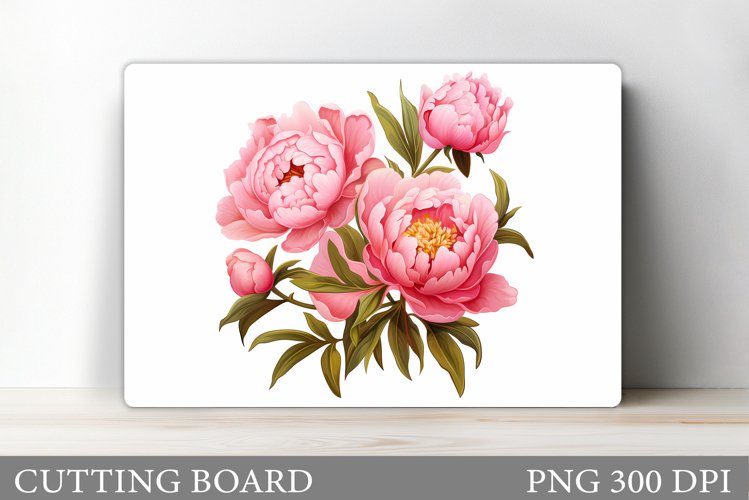 Peony Cutting Board. Floral Cutting Board Design example image 1
