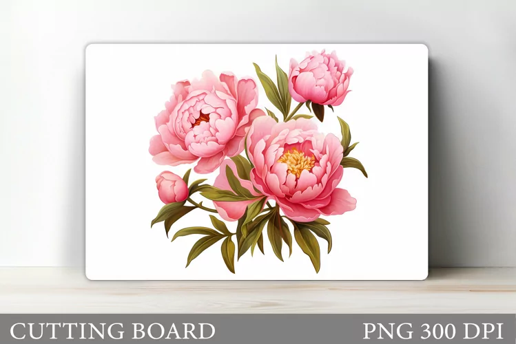 Peony Cutting Board. Floral Cutting Board Design