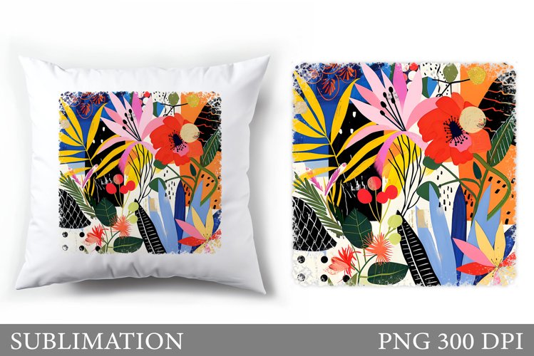 Flowers Pillow Sublimation. Floral Sublimation