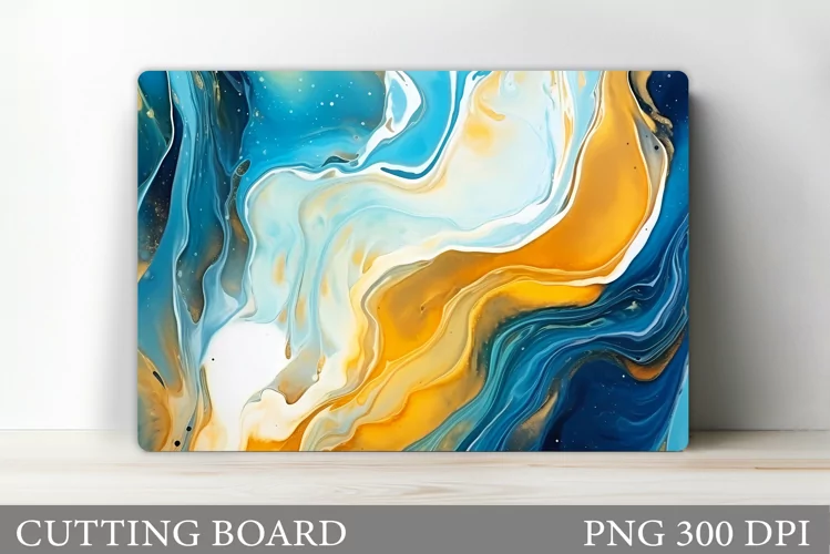 Alcohol Ink Cutting Board. Abstract Cutting Board