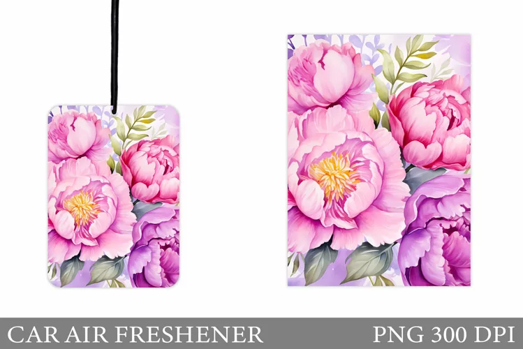Peony Car Air Freshener. Flowers Car Air Freshener Design