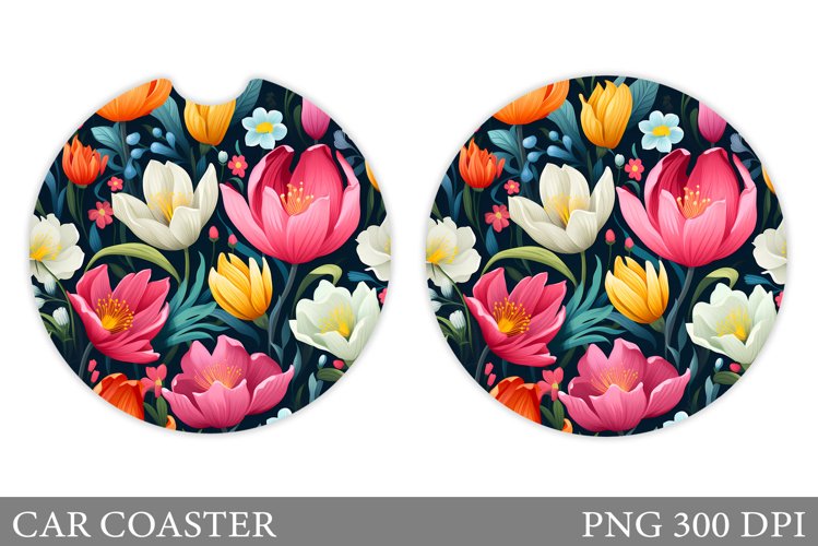 3D Flowers Car Coaster. Flowers Car Coaster Sublimation
