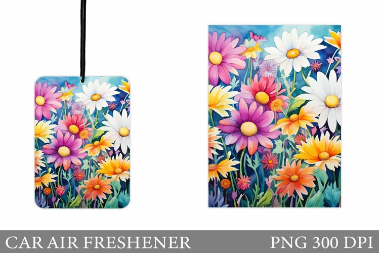 Daisy Flowers Car Air Freshener. 3D Floral Car Air Freshener