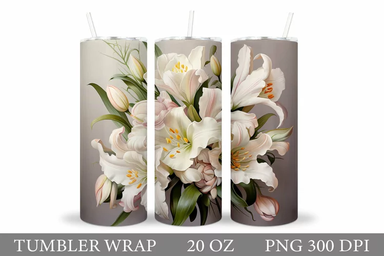 Flowers Tumbler Design. Flowers Tumbler Sublimation