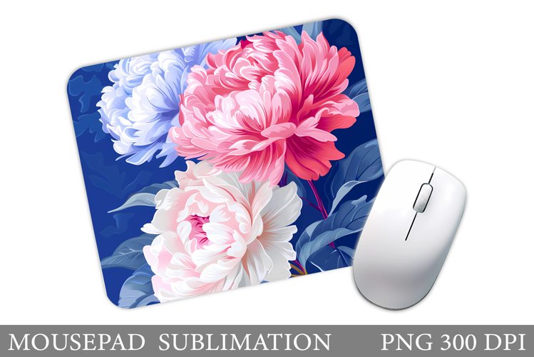 Pions Mouse Pad Sublimation. Flowers Mouse Pad Design