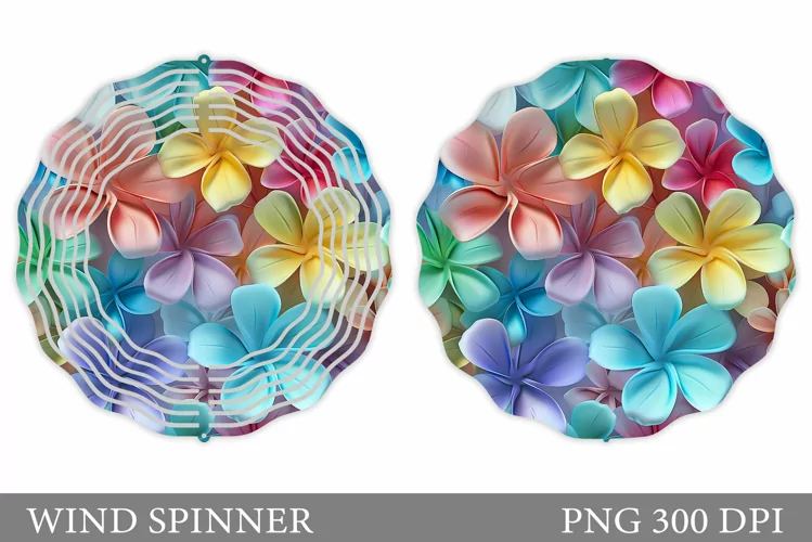 3D Flowers Wind Spinner Design. Flowers Wind Spinner