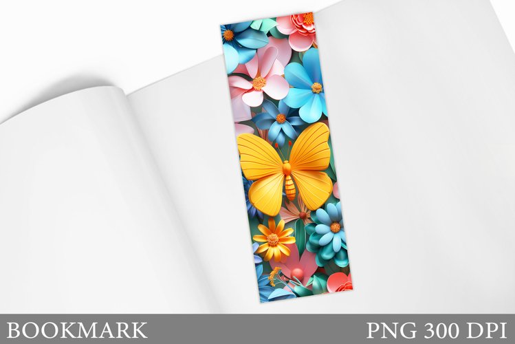 Butterfly Bookmark Sublimation. Flowers Bookmark Design