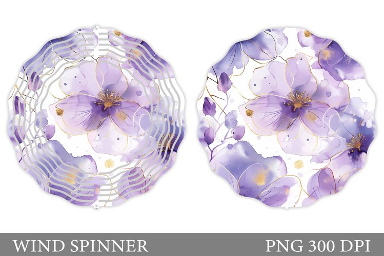 Flowers Wind Spinner Design. Flowers Spinner Sublimation example image 1