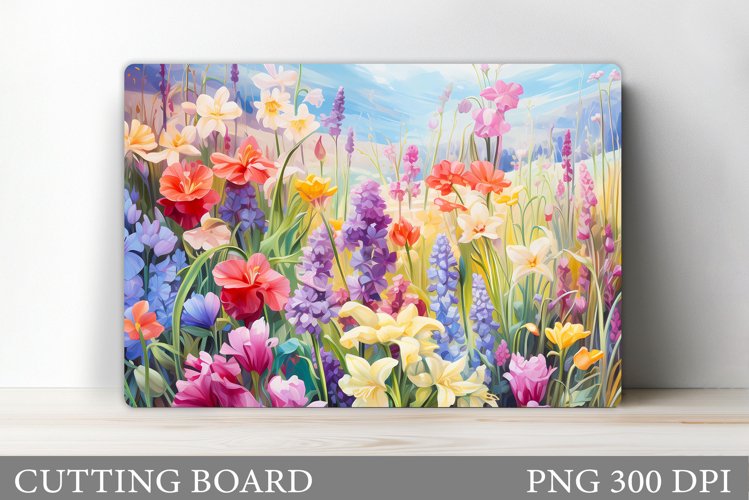 Wildflowers Cutting Board. Flowers Cutting Board Sublimation example image 1