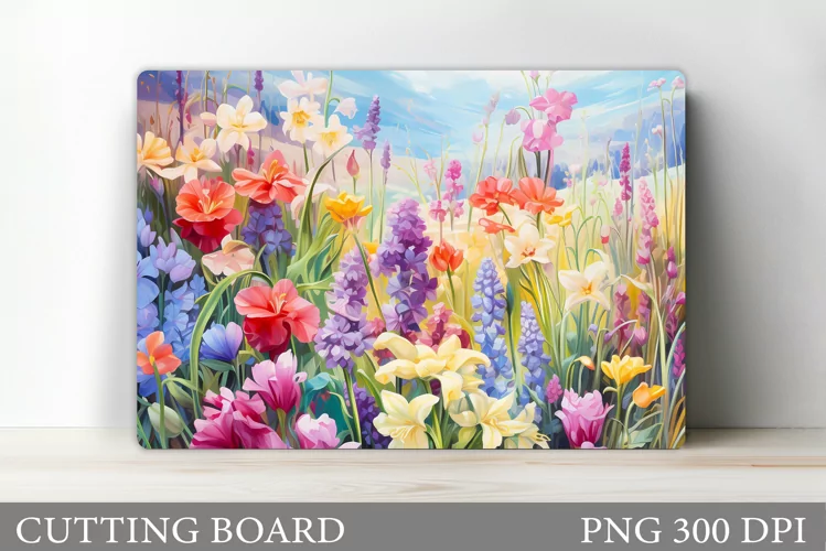 Wildflowers Cutting Board. Flowers Cutting Board Sublimation