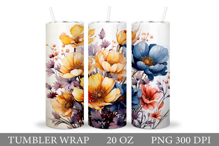 Flowers Tumbler Design. Flowers Tumbler Sublimation