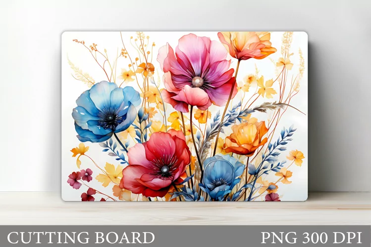 Flowers Cutting Board Design. Cutting Board Sublimation