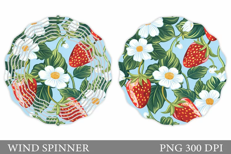 Strawberry Wind Spinner. Flowers Wind Spinner Sublimation
