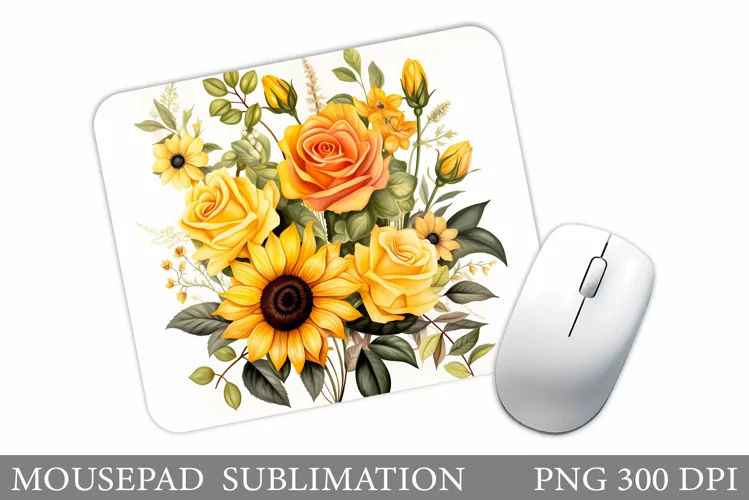 Flowers Mouse Pad Sublimation. Flowers Mouse Pad Design