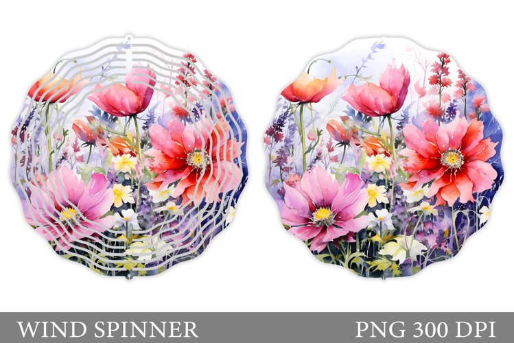 Flowers Wind Spinner Sublimation. Wildflowers Wind Spinner
