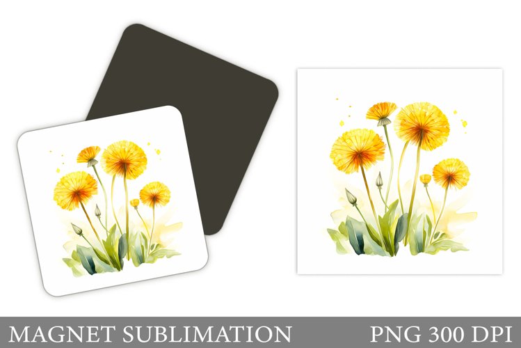 Flowers Dandelions Magnet Design. Flowers Magnet Sublimation