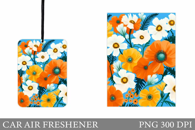 Flowers Car Air Freshener. Floral Car Air Freshener Design