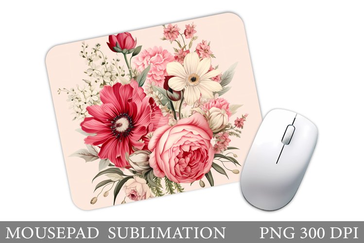 Flowers Mouse Pad Sublimation. Flowers Mouse Pad Design