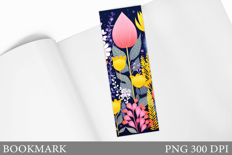 Floral Bookmark Design. Flowers Bookmark Sublimation example image 1
