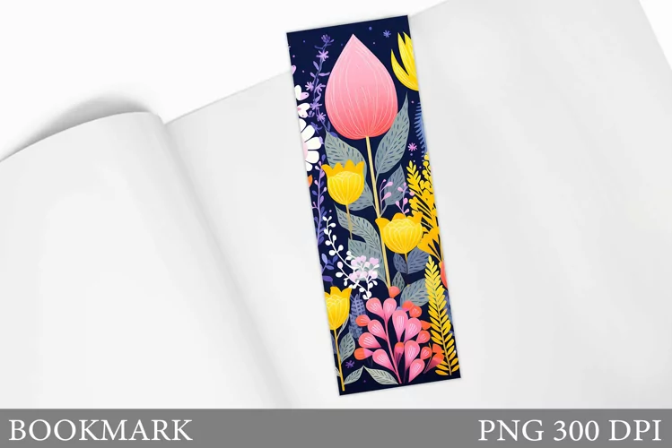 Floral Bookmark Design. Flowers Bookmark Sublimation