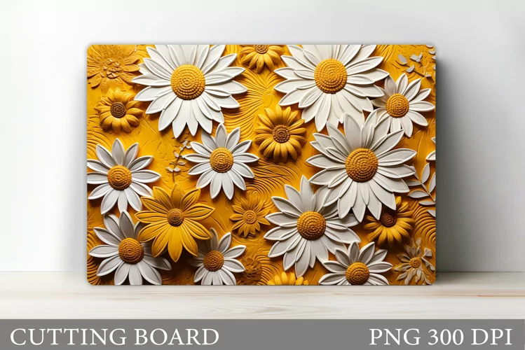 3D Flowers Cutting Board. Daisy Kitchen Cutting Board