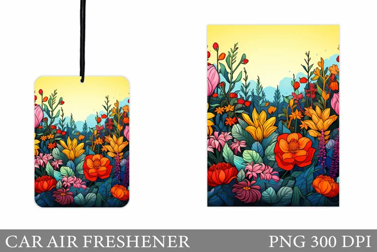 Flowers Car Air Freshener. Car Air Freshener Sublimation
