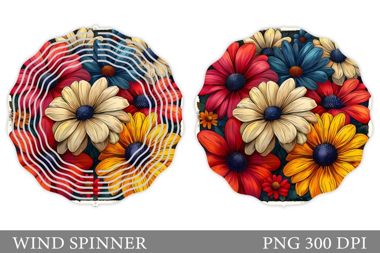 Flowers Wind Spinner Design. Flowers Spinner Sublimation
