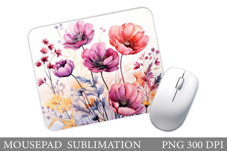 Flowers Mouse Pad Sublimation. Flowers Mouse Pad Design