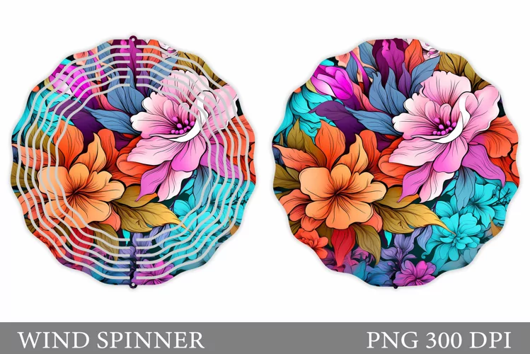 Flowers Wind Spinner. Flowers Wind Spinner Sublimation