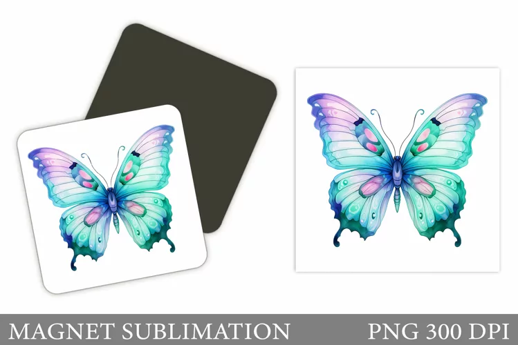 Butterfly Magnet Sublimation. Butterfly Square Magnet Design