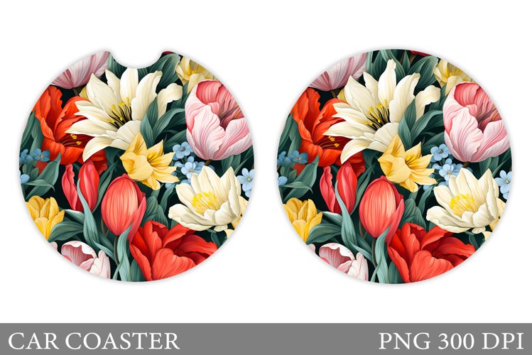 Flowers Car Coaster. 3D Flowers Car Coaster Design