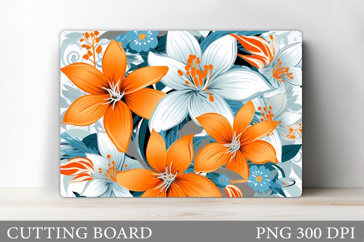 Flowers Cutting Board. Kitchen Cutting Board Sublimation example image 1