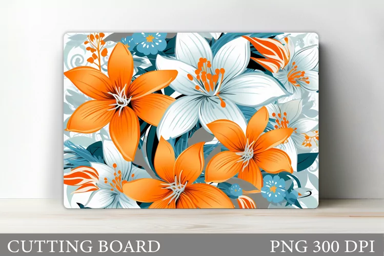 Flowers Cutting Board. Kitchen Cutting Board Sublimation