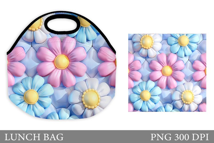 Flowers Lunch Bag Design. 3D Daisy Flowers Lunch Bag