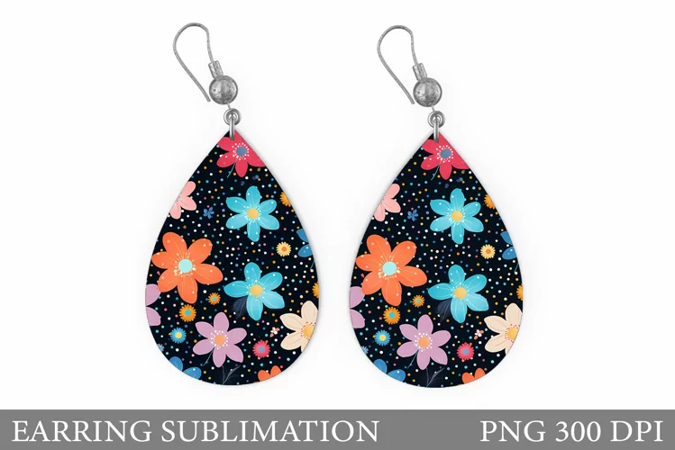 Flowers Teardrop Earring. Flowers Earring Design
