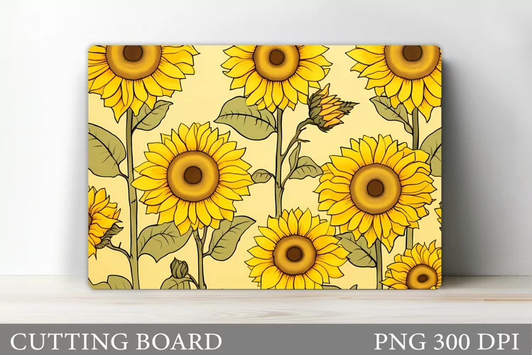 Sunflowers Cutting Board. Flowers Cutting Board Sublimation