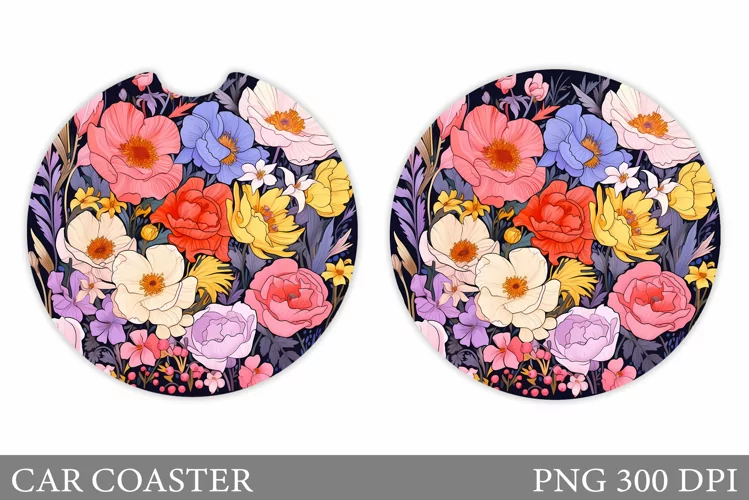 Flowers Car Coaster. Flowers Car Coaster Sublimation