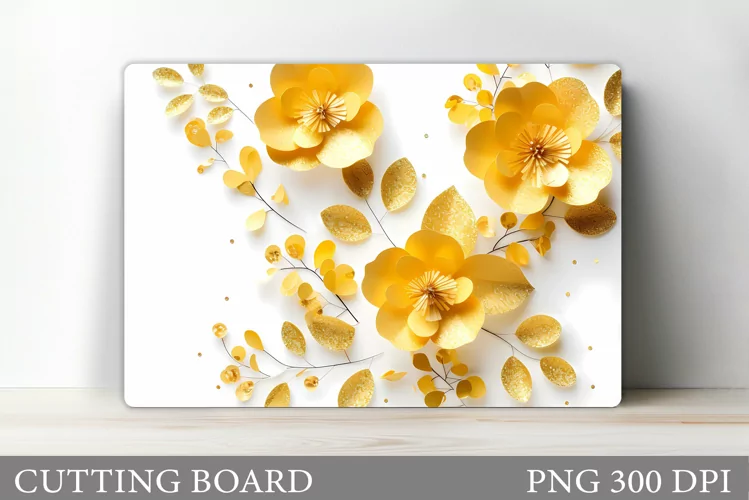 3D Flowers Cutting Board. Kitchen Cutting Board Sublimation