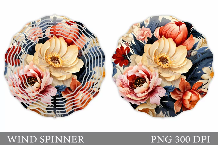 Flowers Wind Spinner Design. Flowers Wind Spinner Template