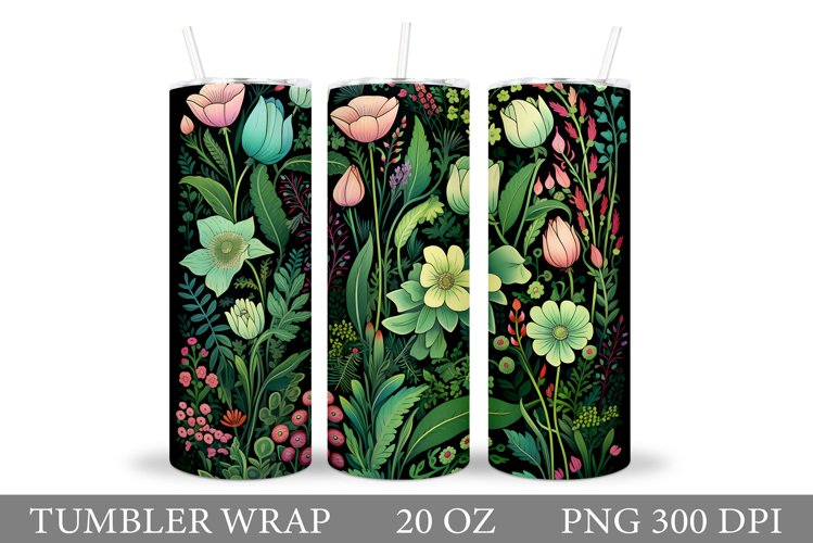 Flowers Tumbler Design. Wildflowers Tumbler Sublimation