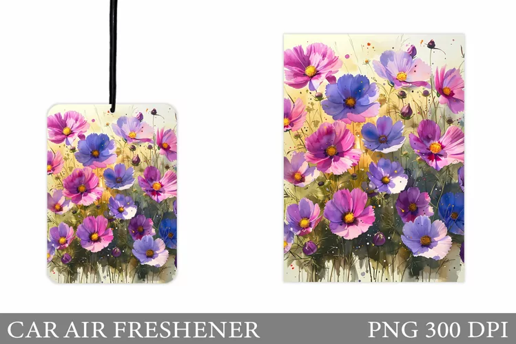 Flowers Car Air Freshener. Car Air Freshener Sublimation